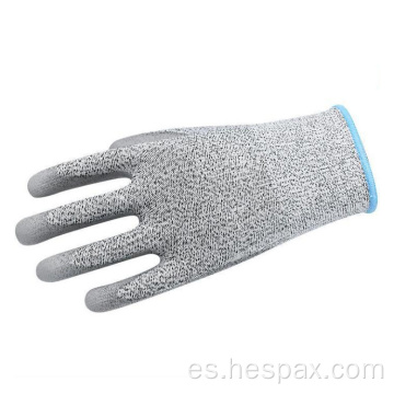 Guantes de trabajo HPPPE resistentes a Hespax Pu recubiertos